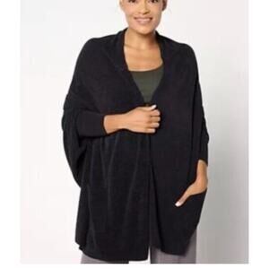 Barefoot Dreams NWT CozyChic Ultra Lite Black Cardigan Sweater L/XL